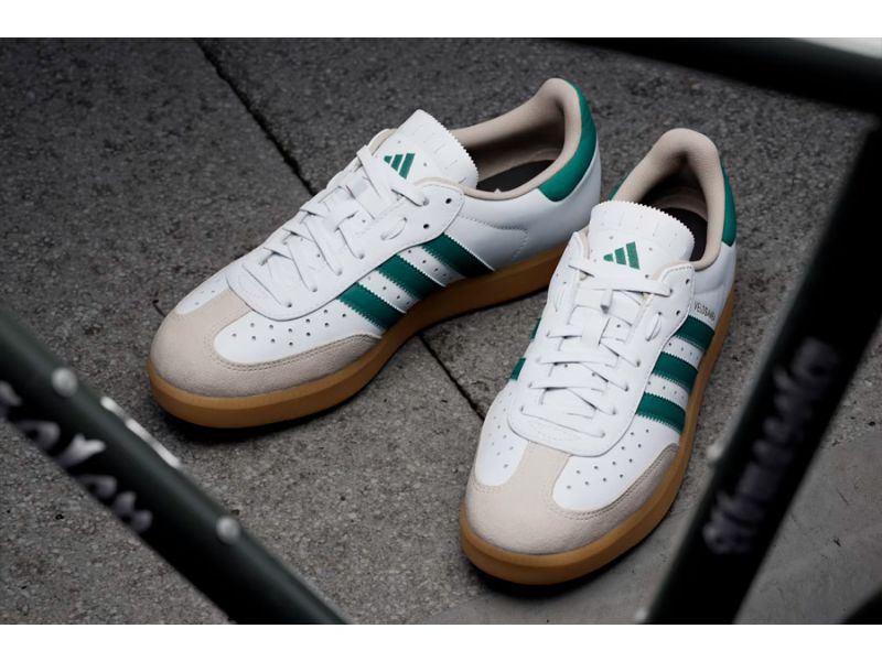 Adidas Velosamba Leather Cyclist Shoes Cloud White / Collegiate Green
