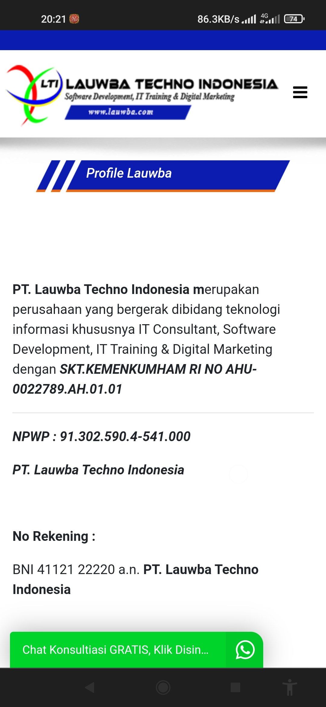 Website Lauwba Techno Indonesia visual 2