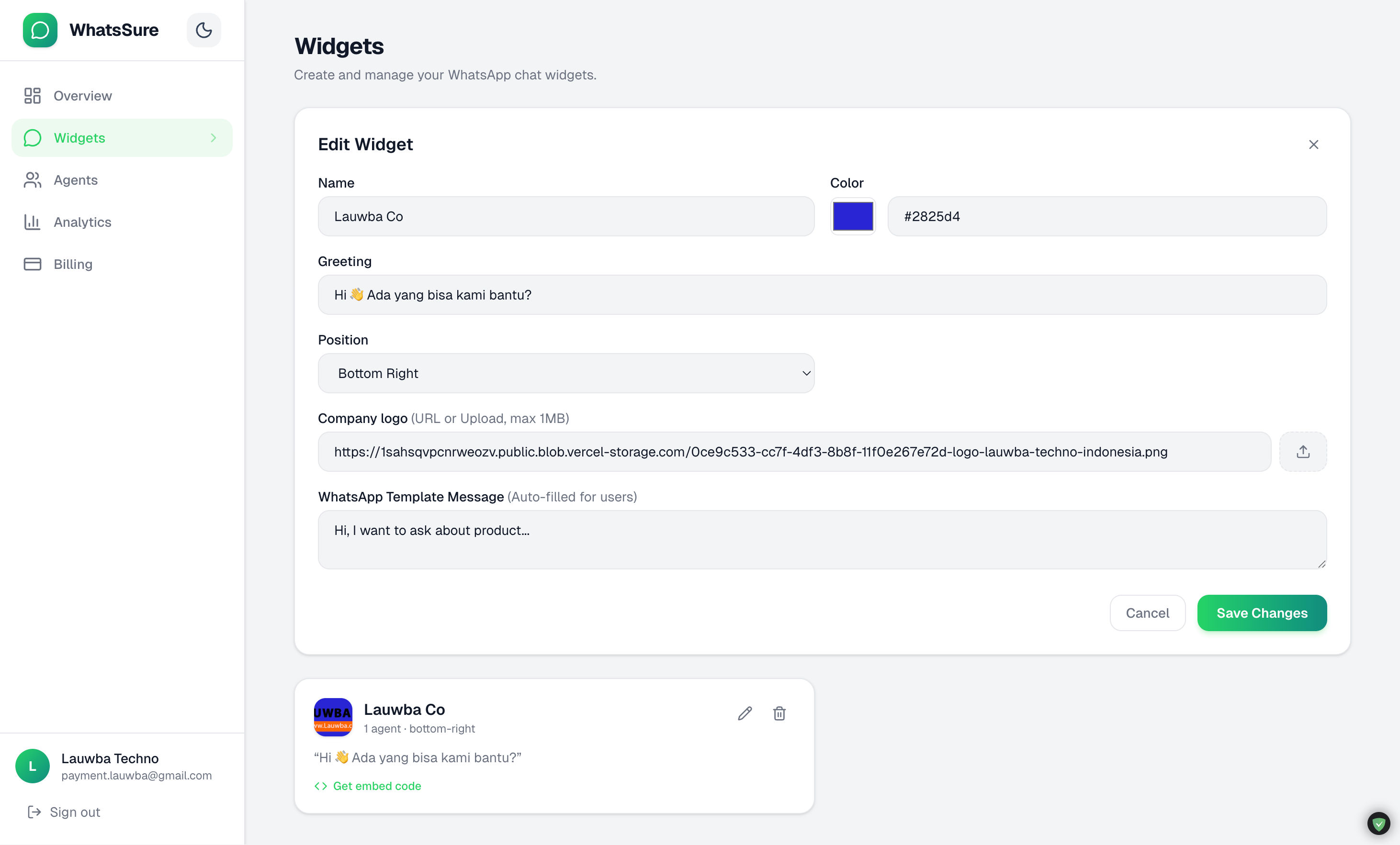 WhatsApp Addons Widget visual 6