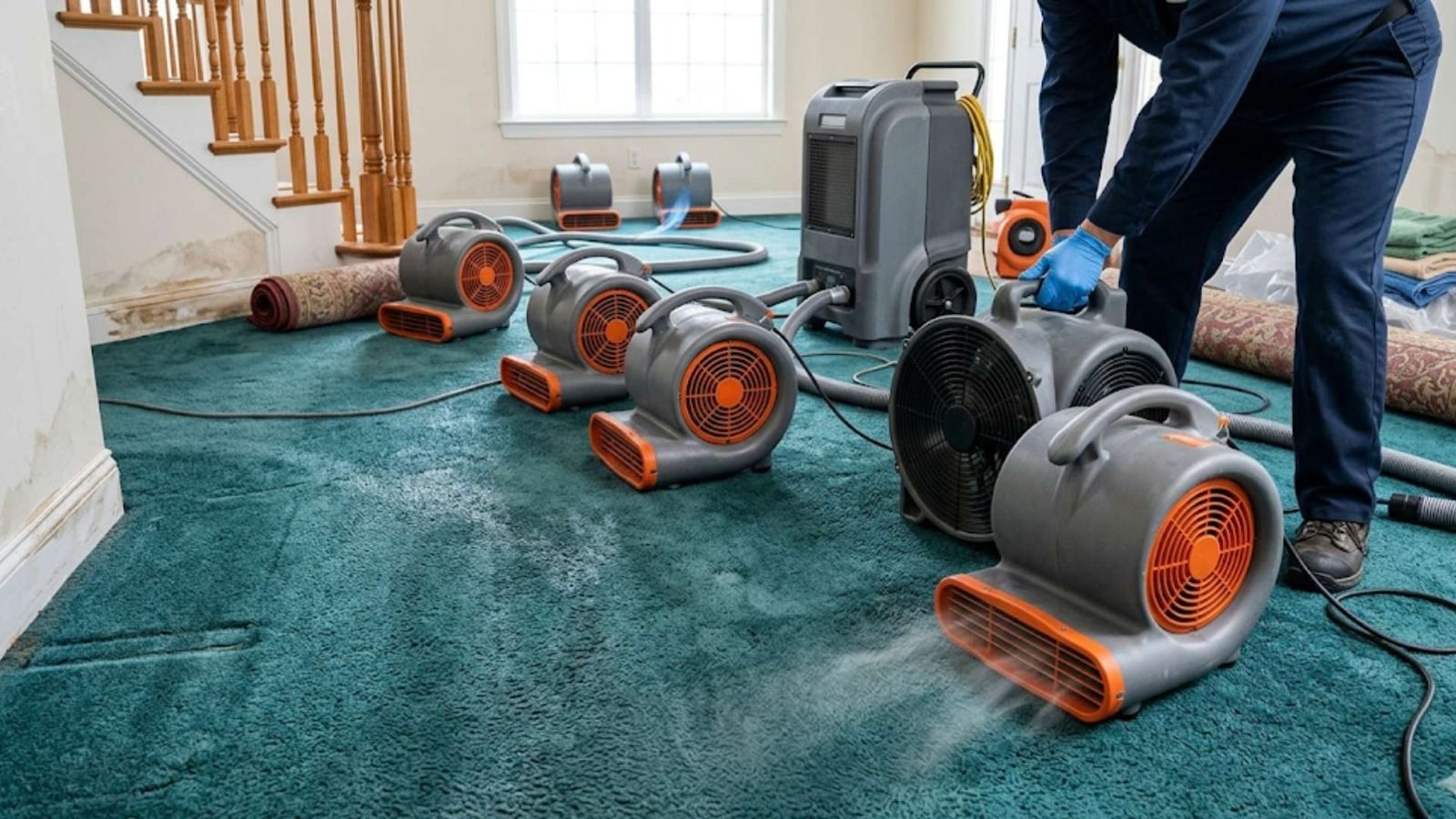 Carpet Drying Process in Weed, CA