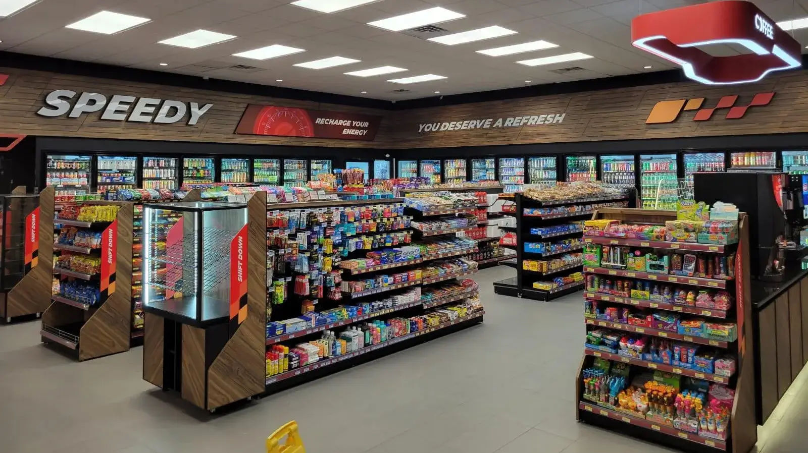 Expert gas station convenience store design with custom millwork and retail fixtures by TLines USA
