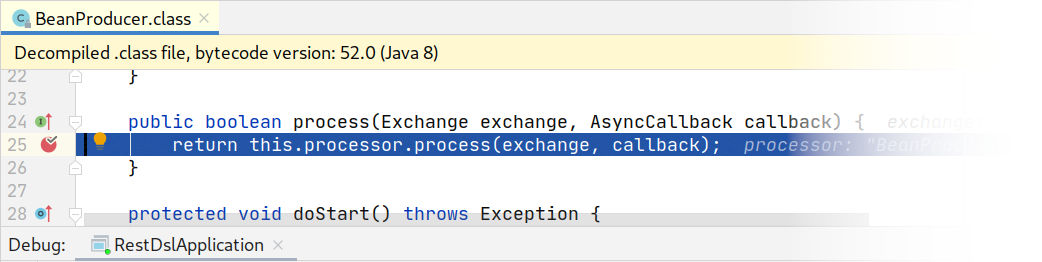 Screenshot of decompiled source class in IntelliJ