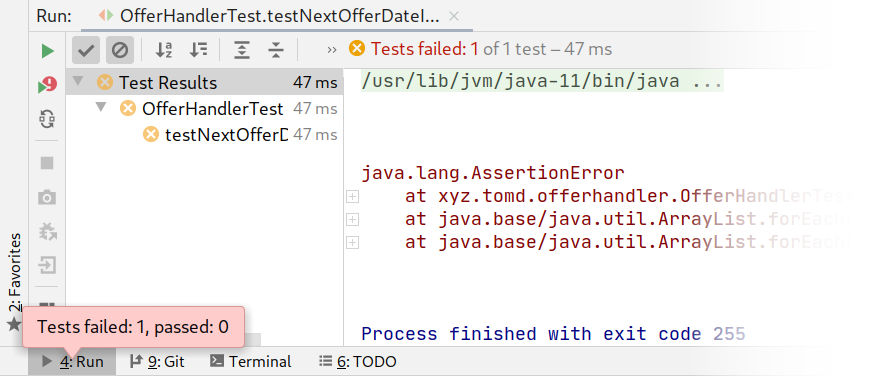 Screenshot of unit tests in IntelliJ