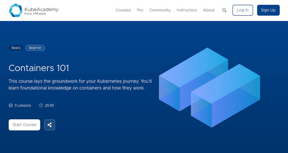 Screenshot from VMware KubeAcademy website