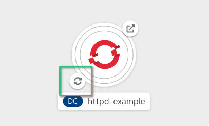 Screenshot of OpenShift topology build in progress