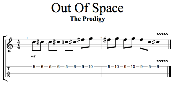 Out of Space - Melody line