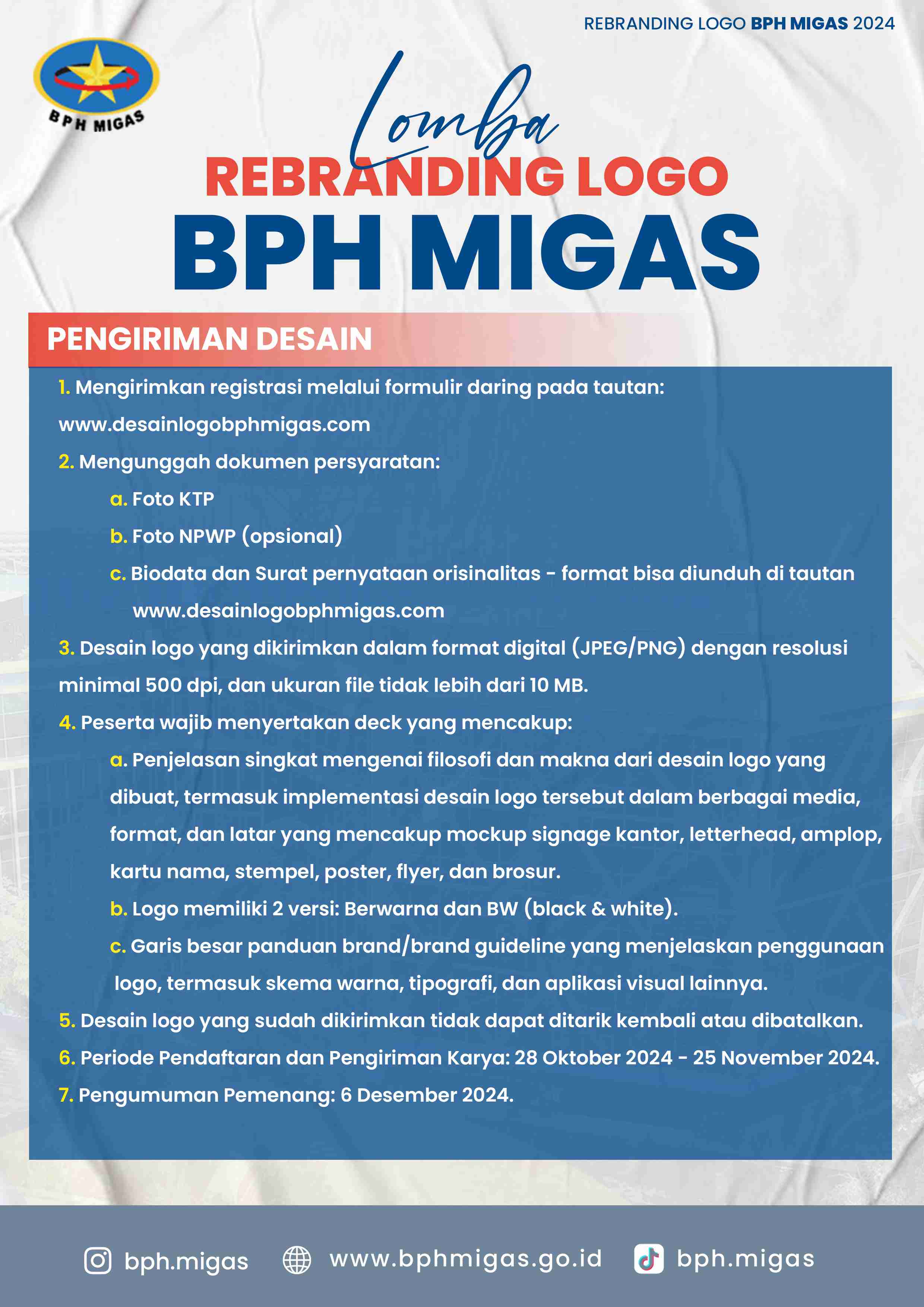 Proses Pengiriman Desain Lomba Logo BPH Migas 2024