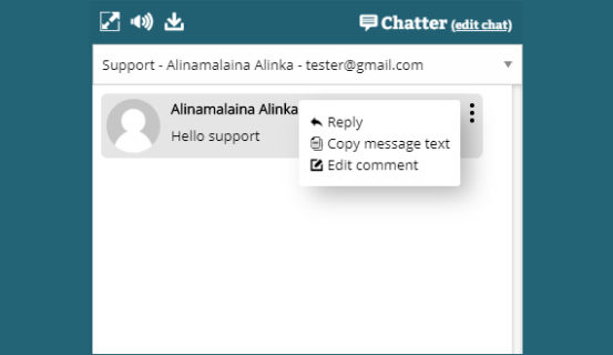 Chatter manager edit menu