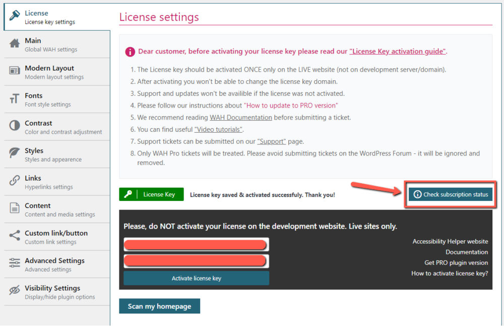 check subscription status