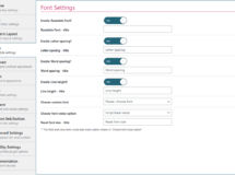Font settings