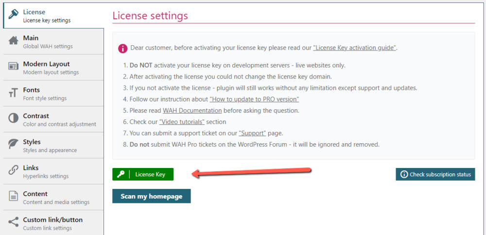 license key activation step 1