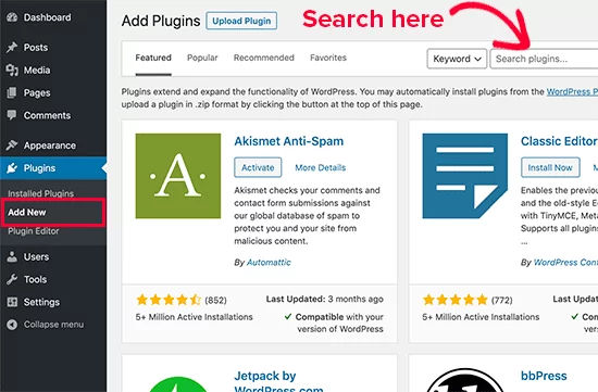 Search plugins