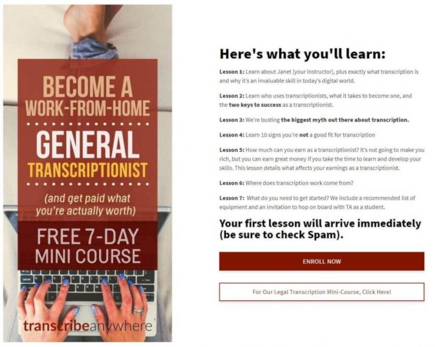 free general transcription mini course - Best Online Transcription Jobs From Home