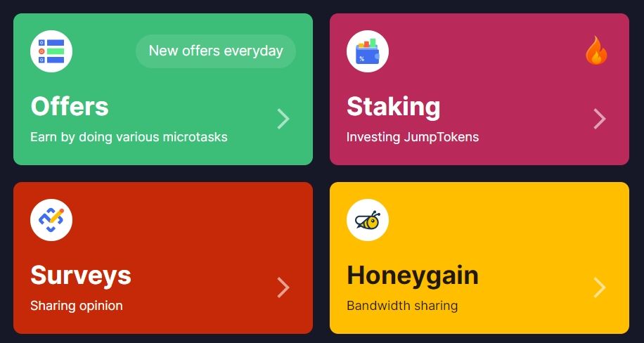 jumptask ways to earn