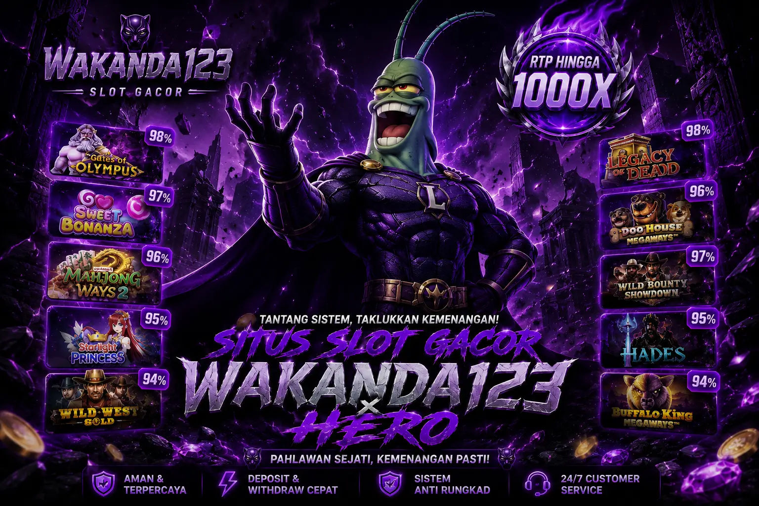 WAKANDA123 Situs Slot Online Terkemuka dan Terbaik Berkolaborasi Dengan Pahlawan Slot Gacor