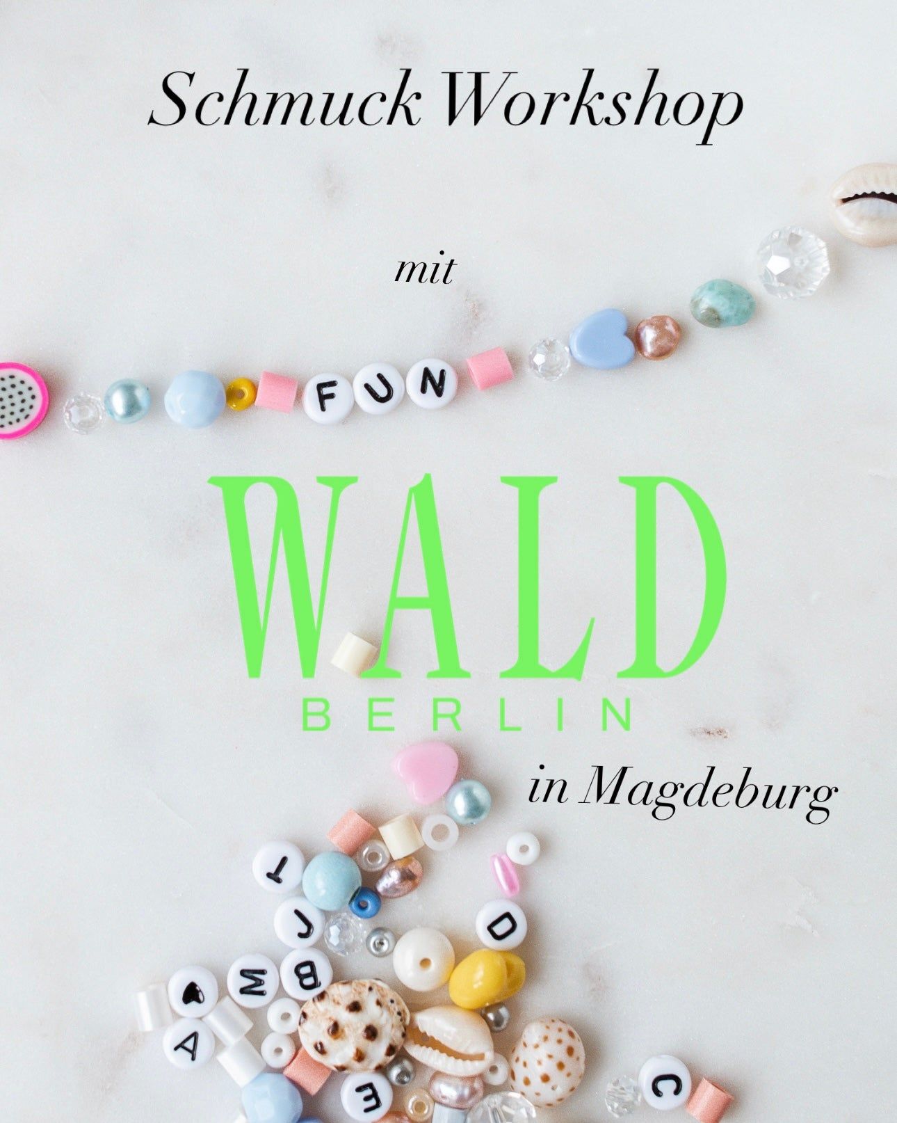 Reservierung für WALD Berlin DIY Schmuck-Workshop in Magdeburg oder Berlin.