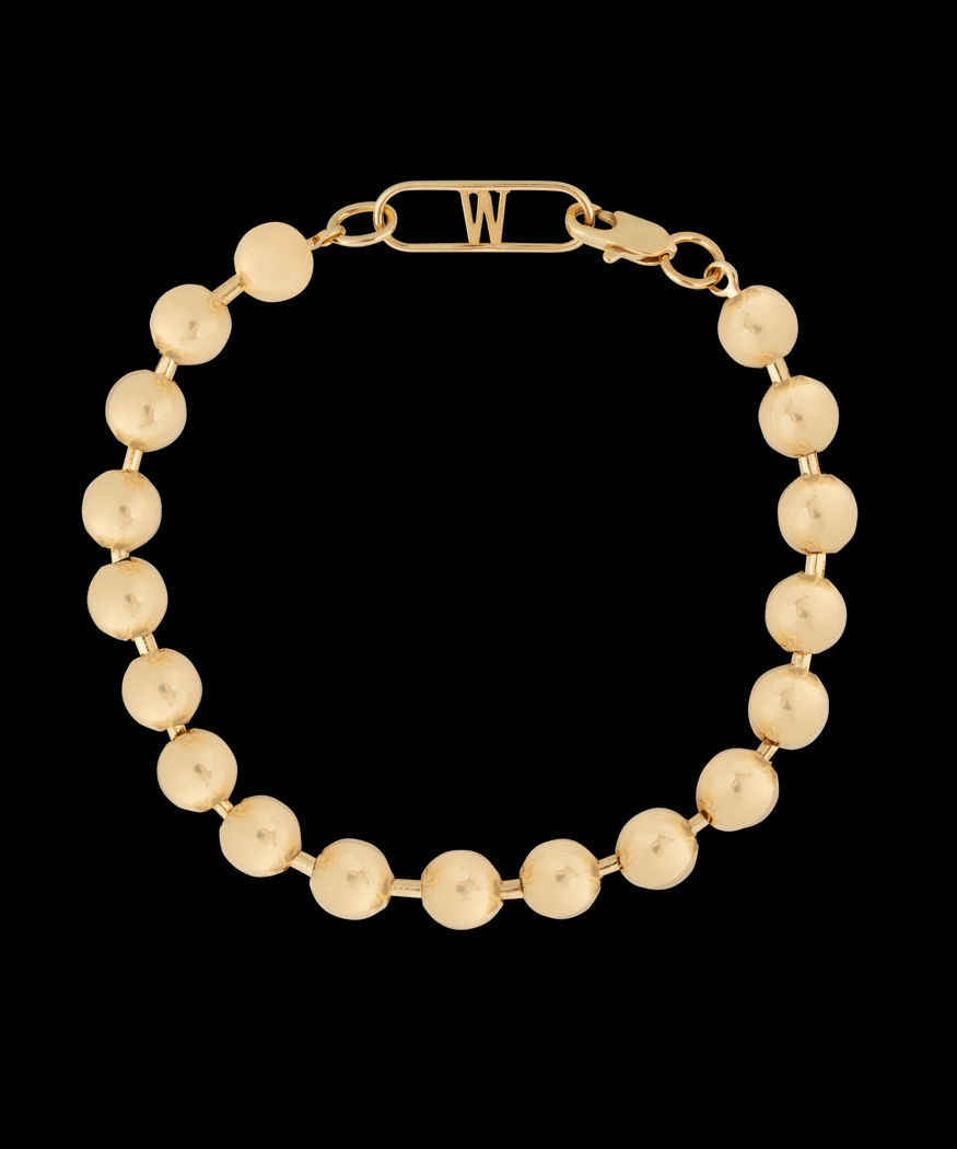 A WALD Berlin Harry Gold Bracelet with a gold-plated bead.