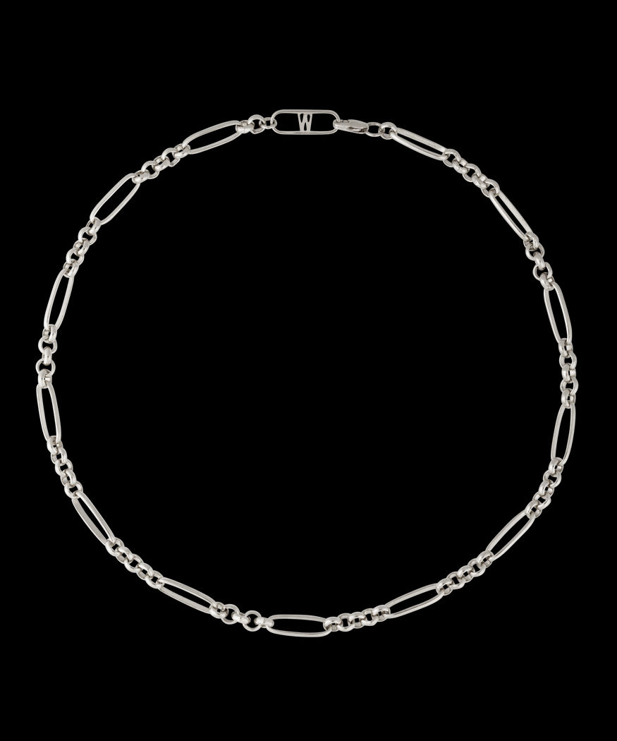 A Kim Necklace Silver with diamonds on it from WALD Berlin Germany.