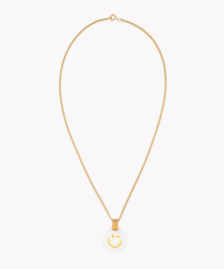 A Smilie Dude Medaillon Gold Necklace by WALD, a Berlin-based jewelry brand.