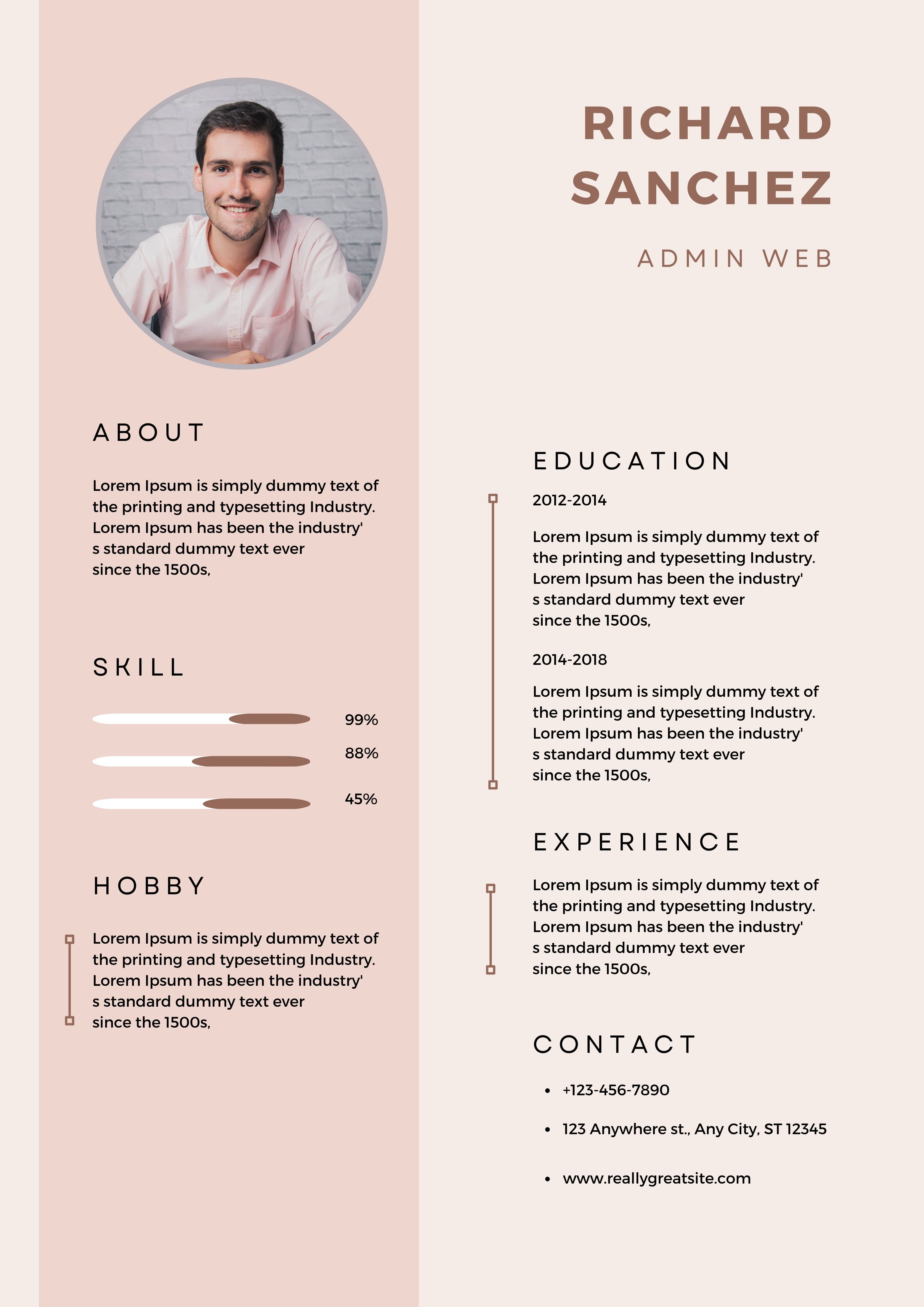 Template CV Keren Admin Web