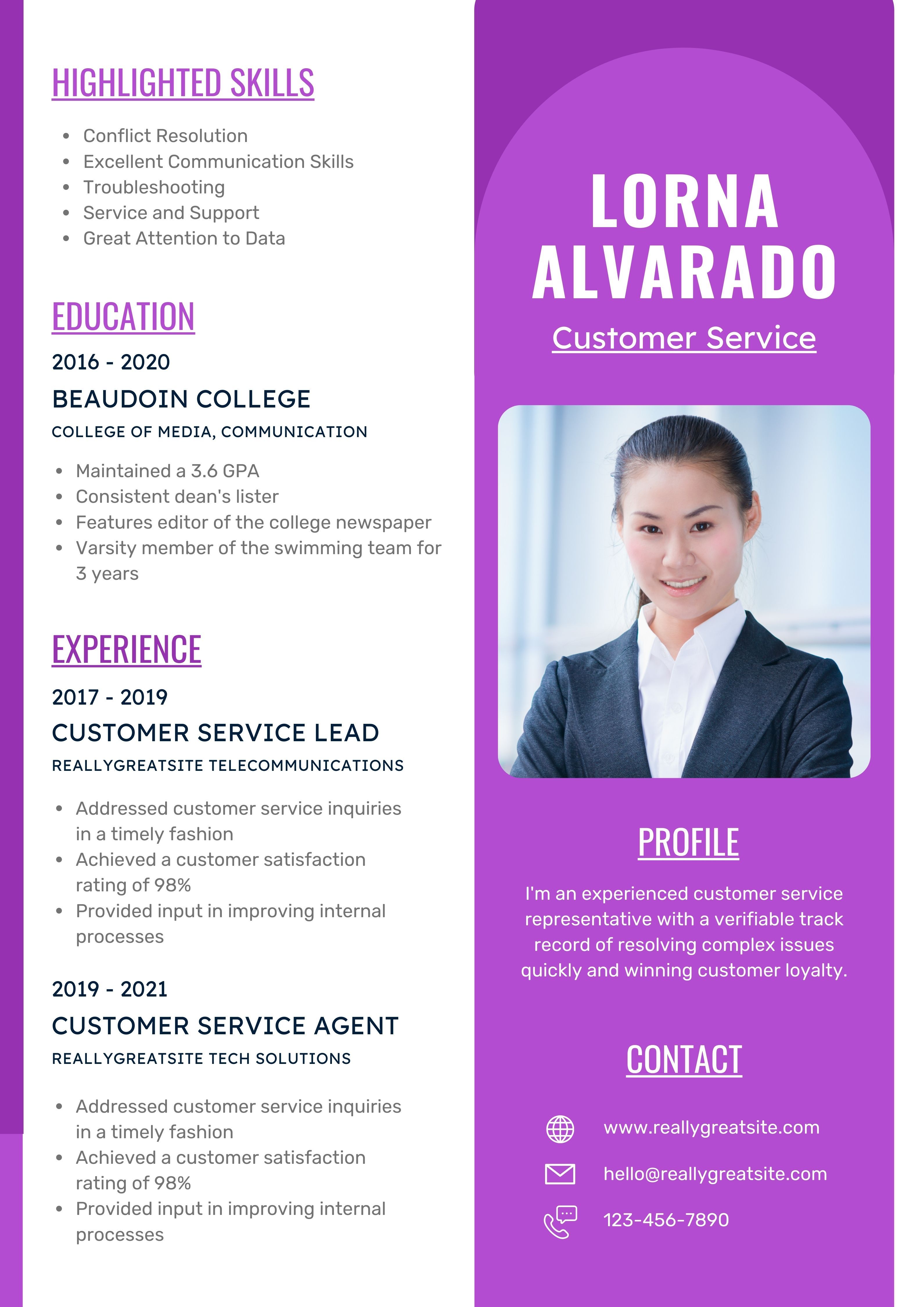 Template CV Keren Customer Service