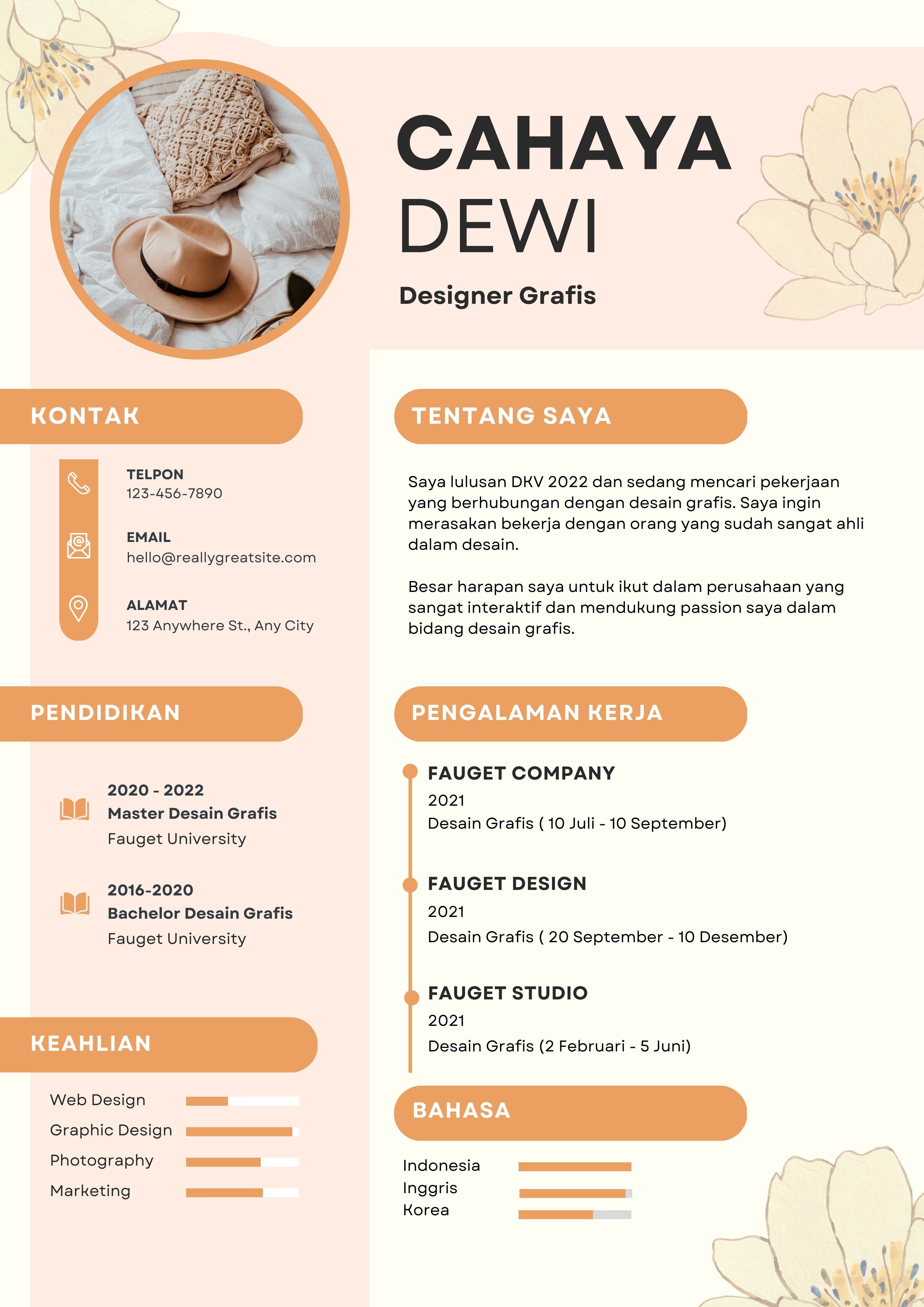 Template CV Keren Designer Grafis