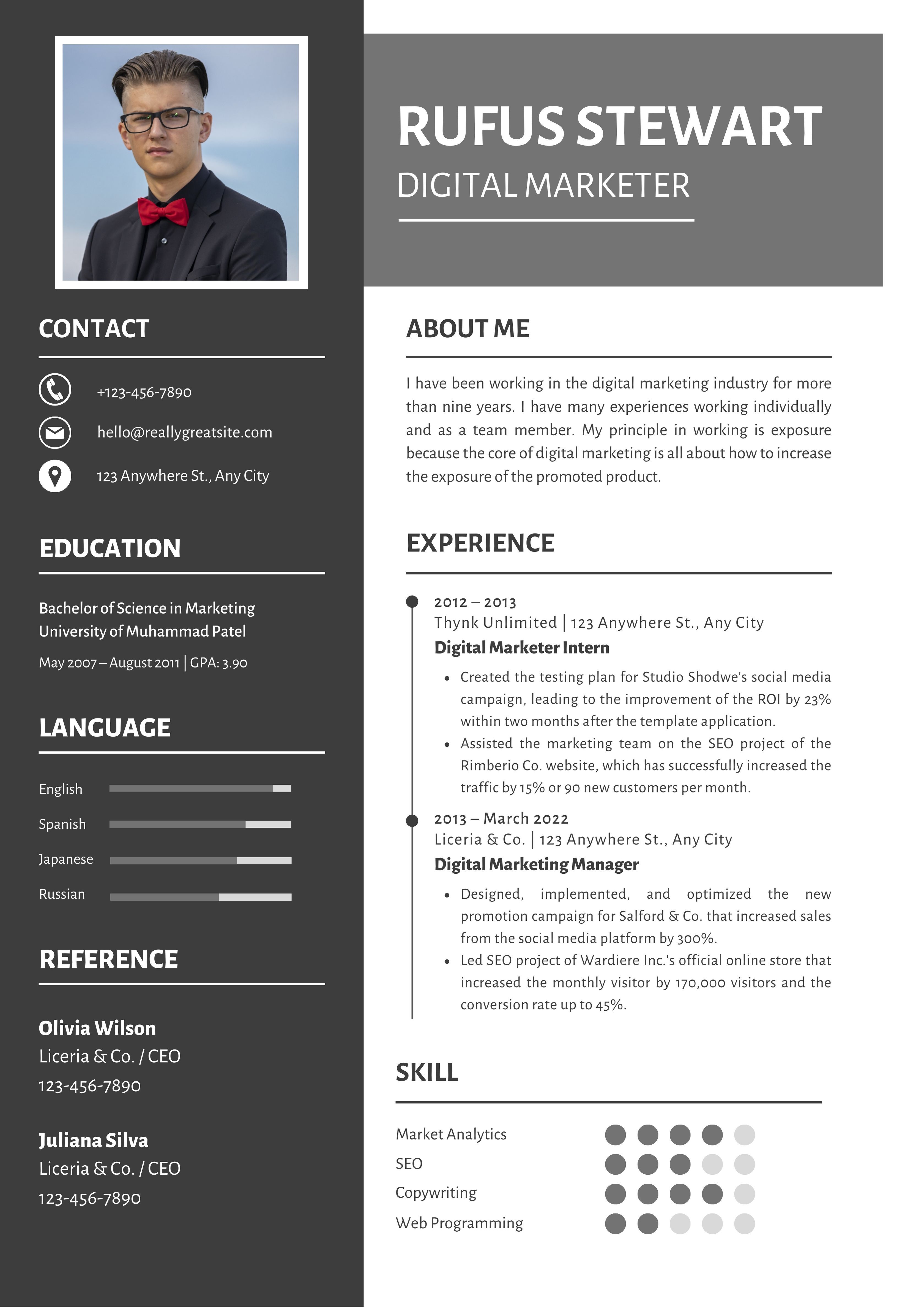 Template CV Keren Digital Marketer