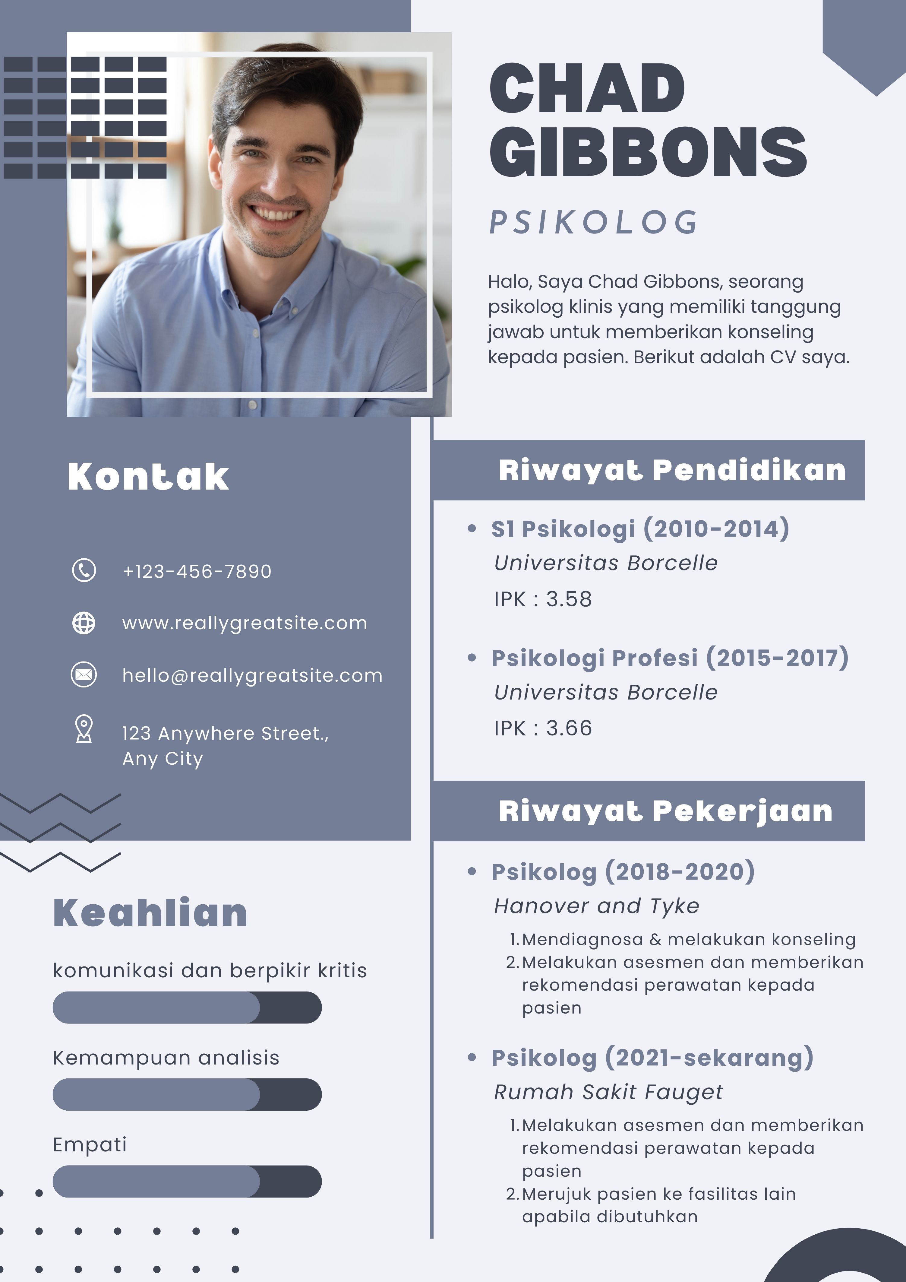 Template CV Keren Pisikolog