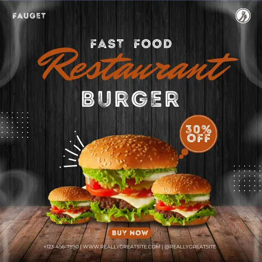 Template Feed Instagram Fast Food Burger