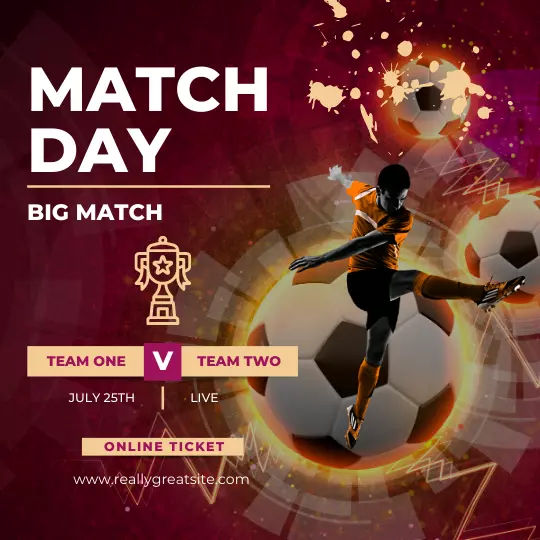 Template Feed Instagram Football Match Day Coklat