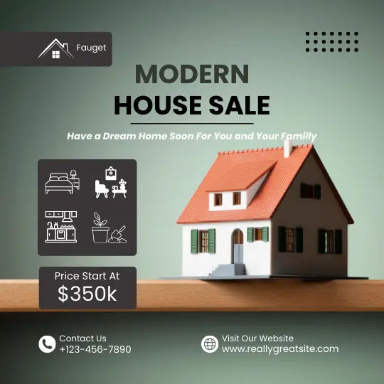 Template Feed Instagram Modern House Sale 
