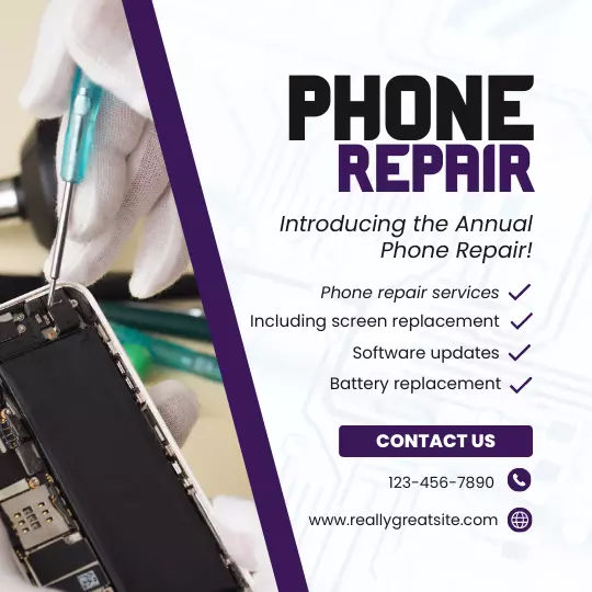 Template Feed Instagram Phone Repair Putih