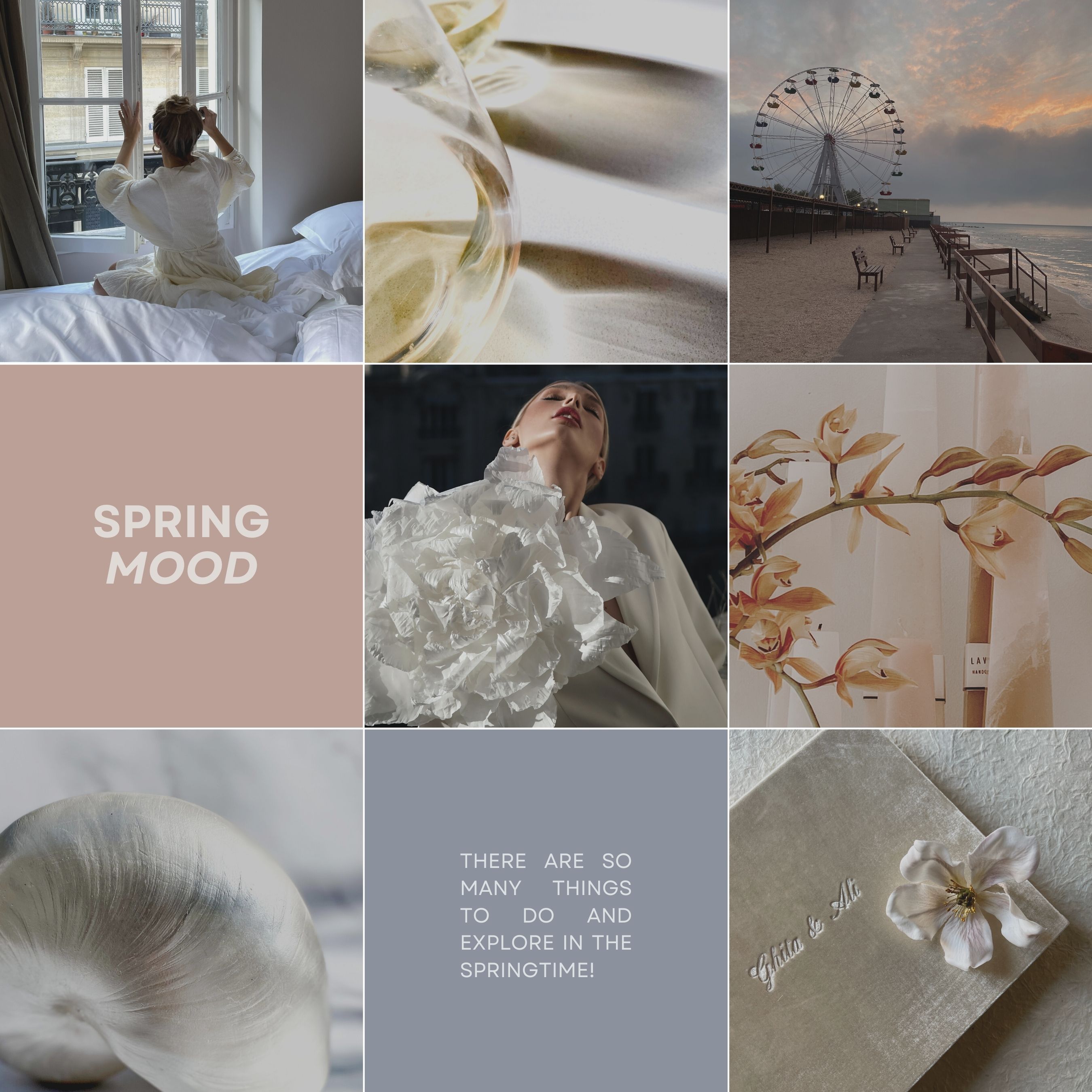 Template Grid Instagram Neutral Pastel Aesthetic