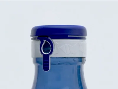 Tutup Galon AQUA - Bersegel alur pembuka berbentuk droplet (tetes air)