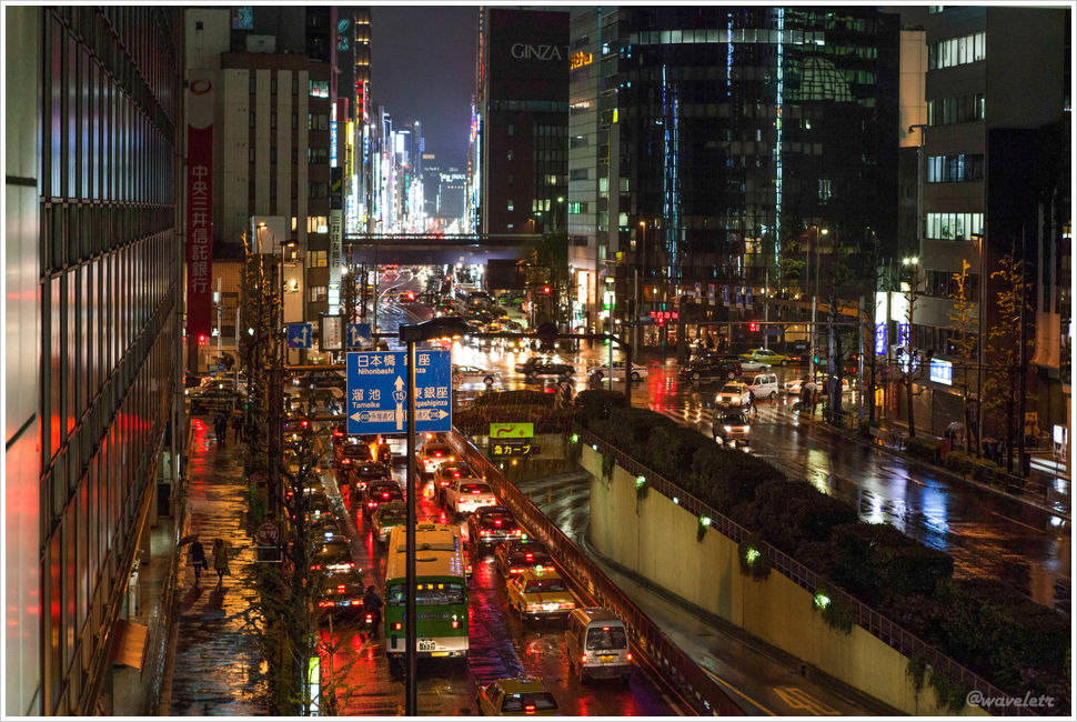 Ginza in the Rainy Night