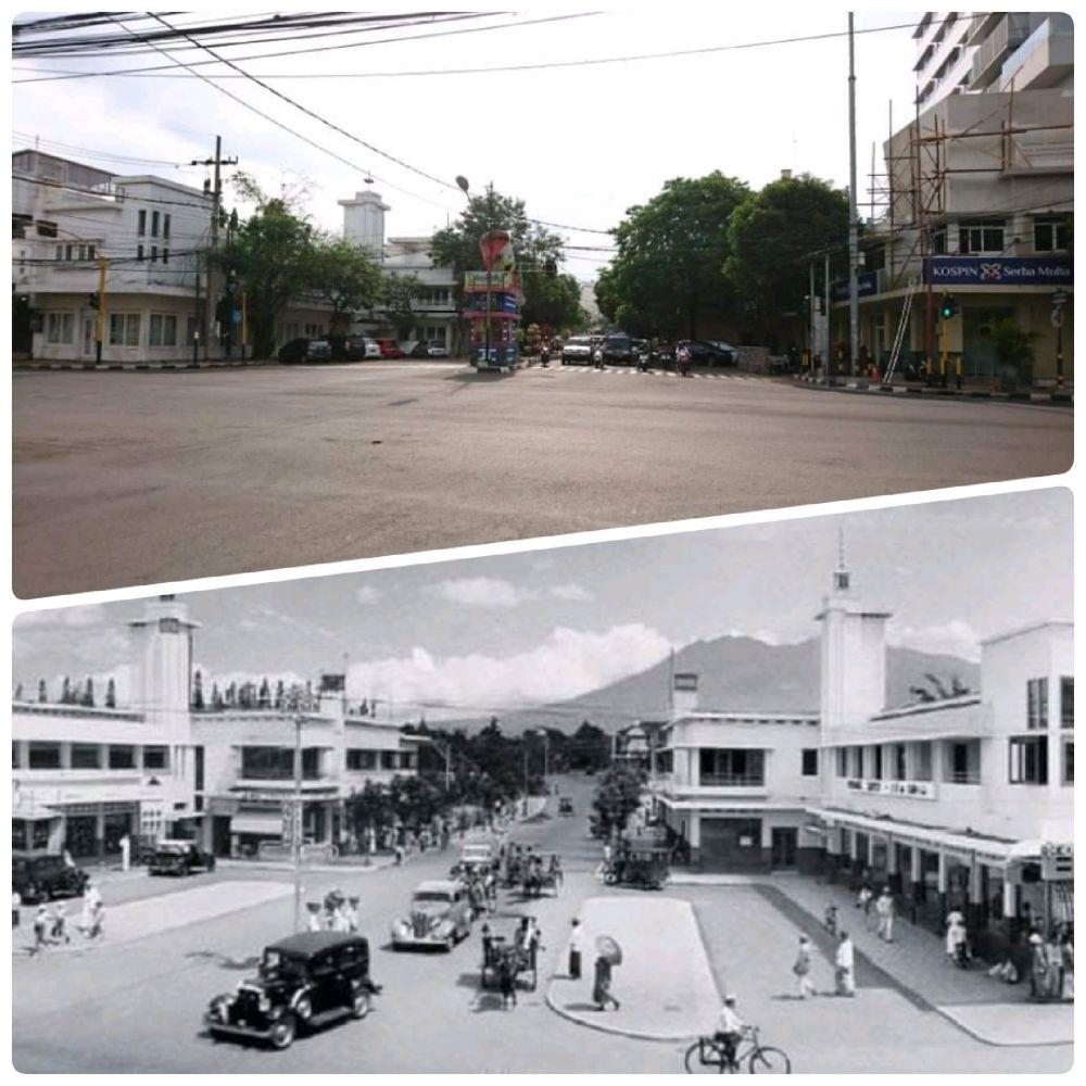 The Kayu Tangan intersection in Malang, then and now, features a rather legendary icon - the twin buildings. Both of these twin buildings were designed by Karel Bos in 1936