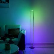 Picture of Colorful Circle modern designer night light led RGB corner floor lamp standing Nordic arc floor lamp for bedroom.