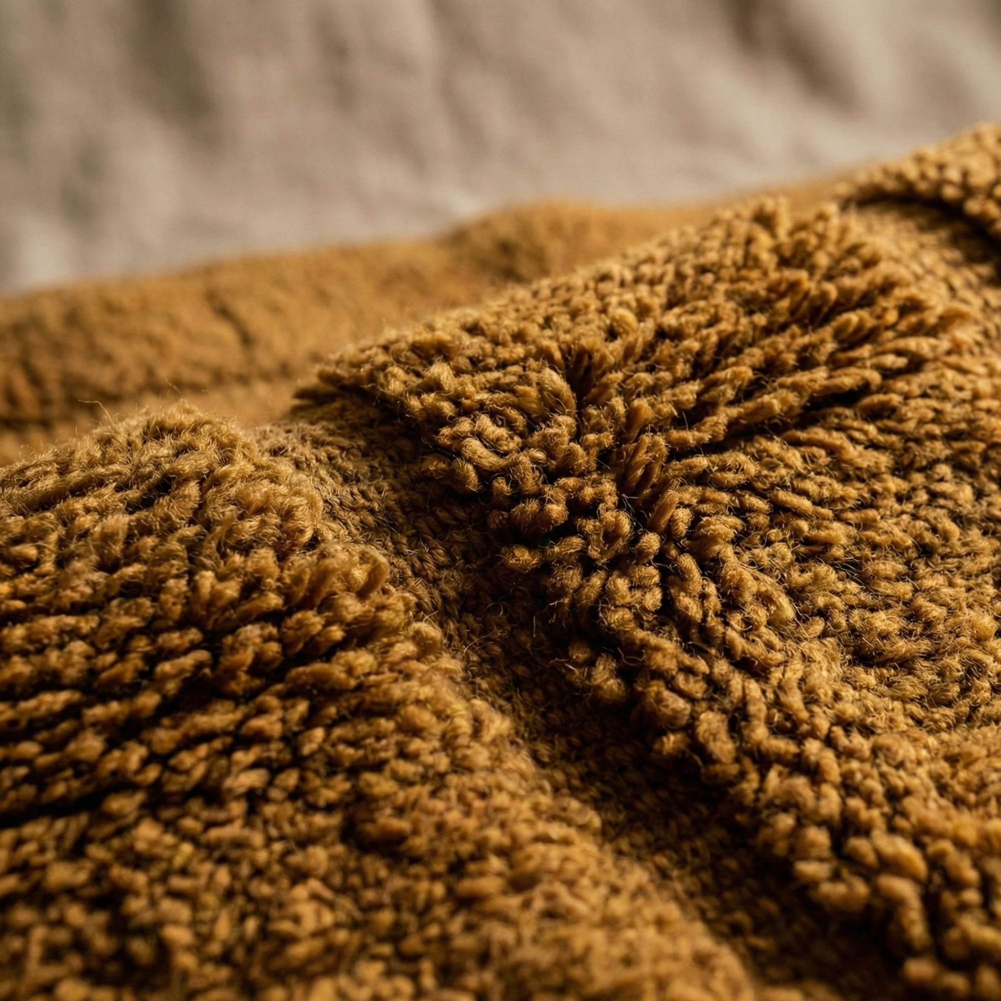 Brown Moroccan Rug — Textured Wool - Hand-knotted Moroccan rug, front view showing Brown Moroccan Rug — Textured Wool texture and colors