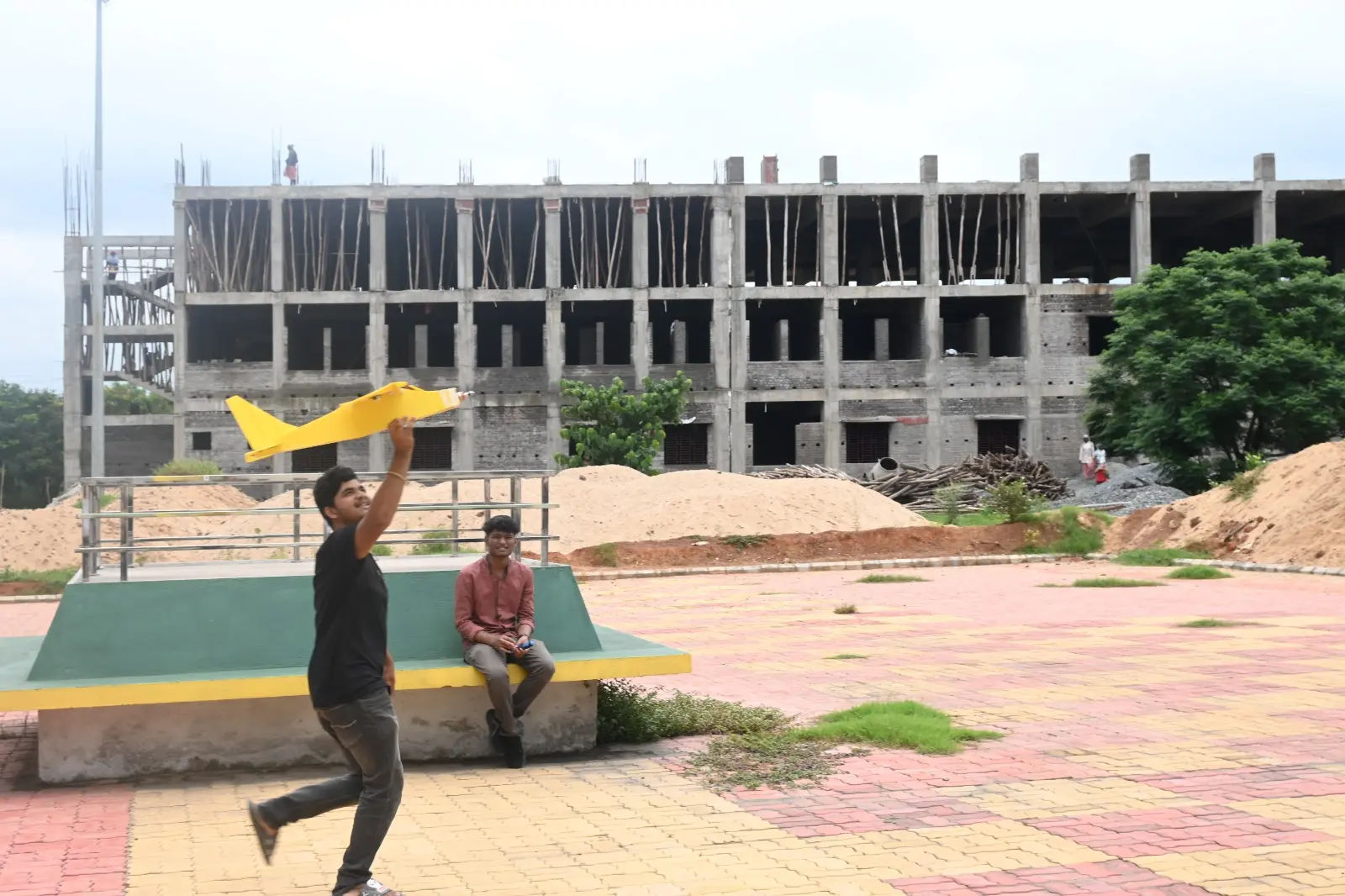 Live demo with foam RC aircraft on campus