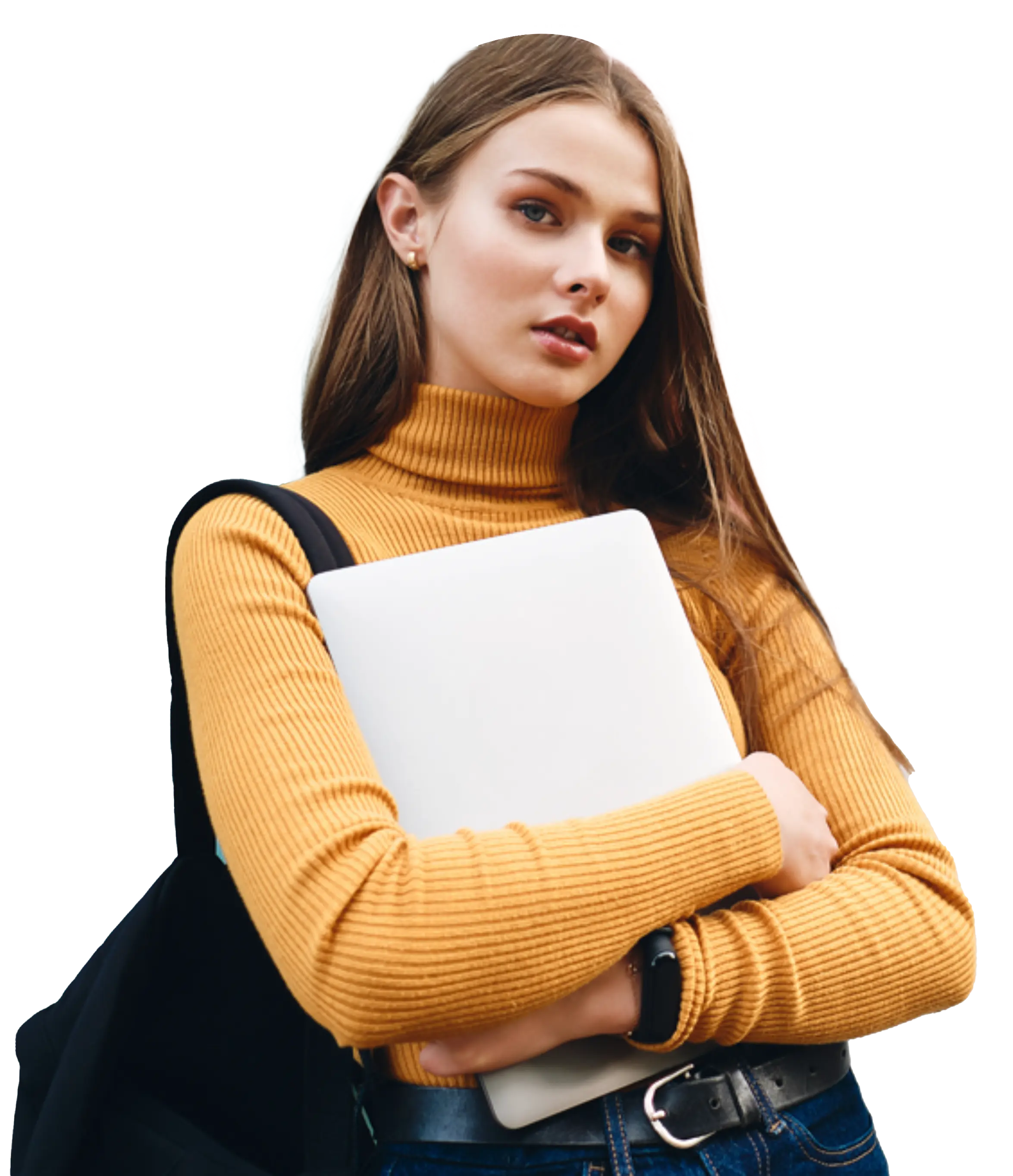 Student Holding a Laptop