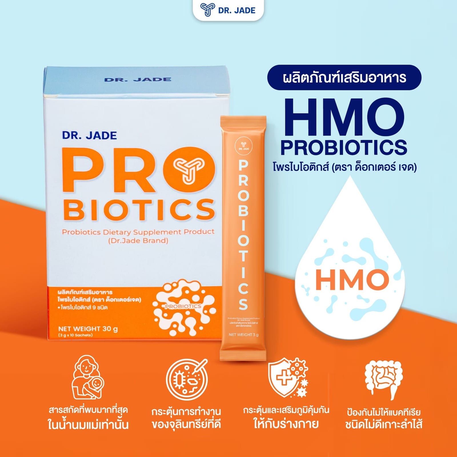 Dr. Jade HMO Probiotics กล่อง + ซอง