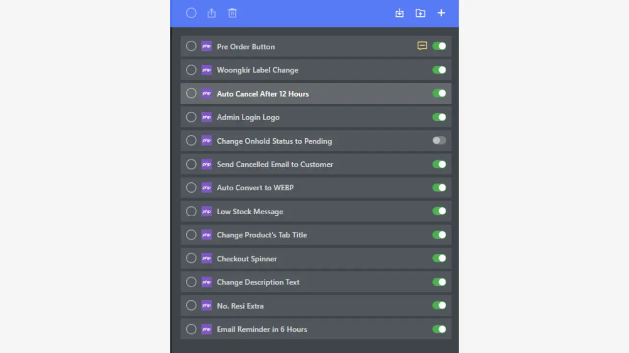 Aibaya woocommerce custom functions ori