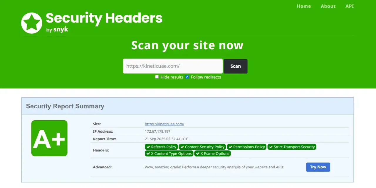 Security headers