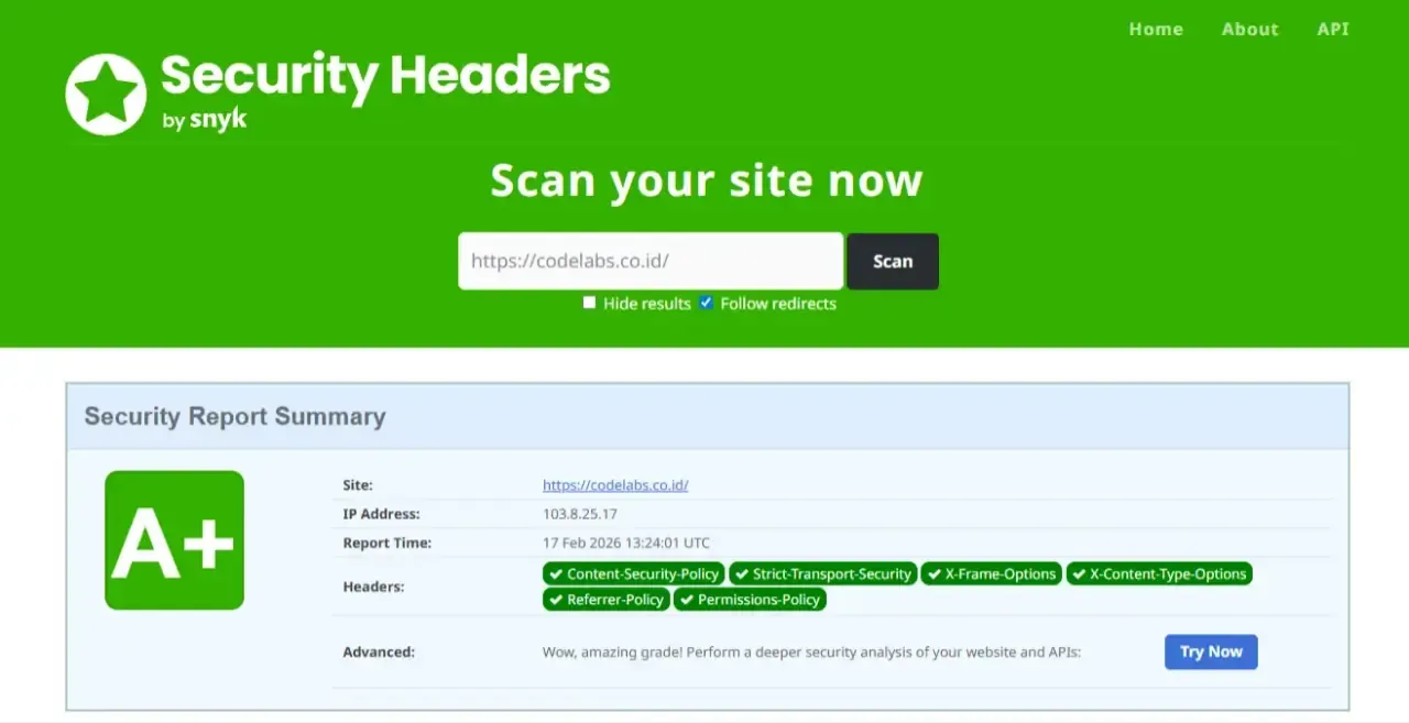CodeLabs Security Headers