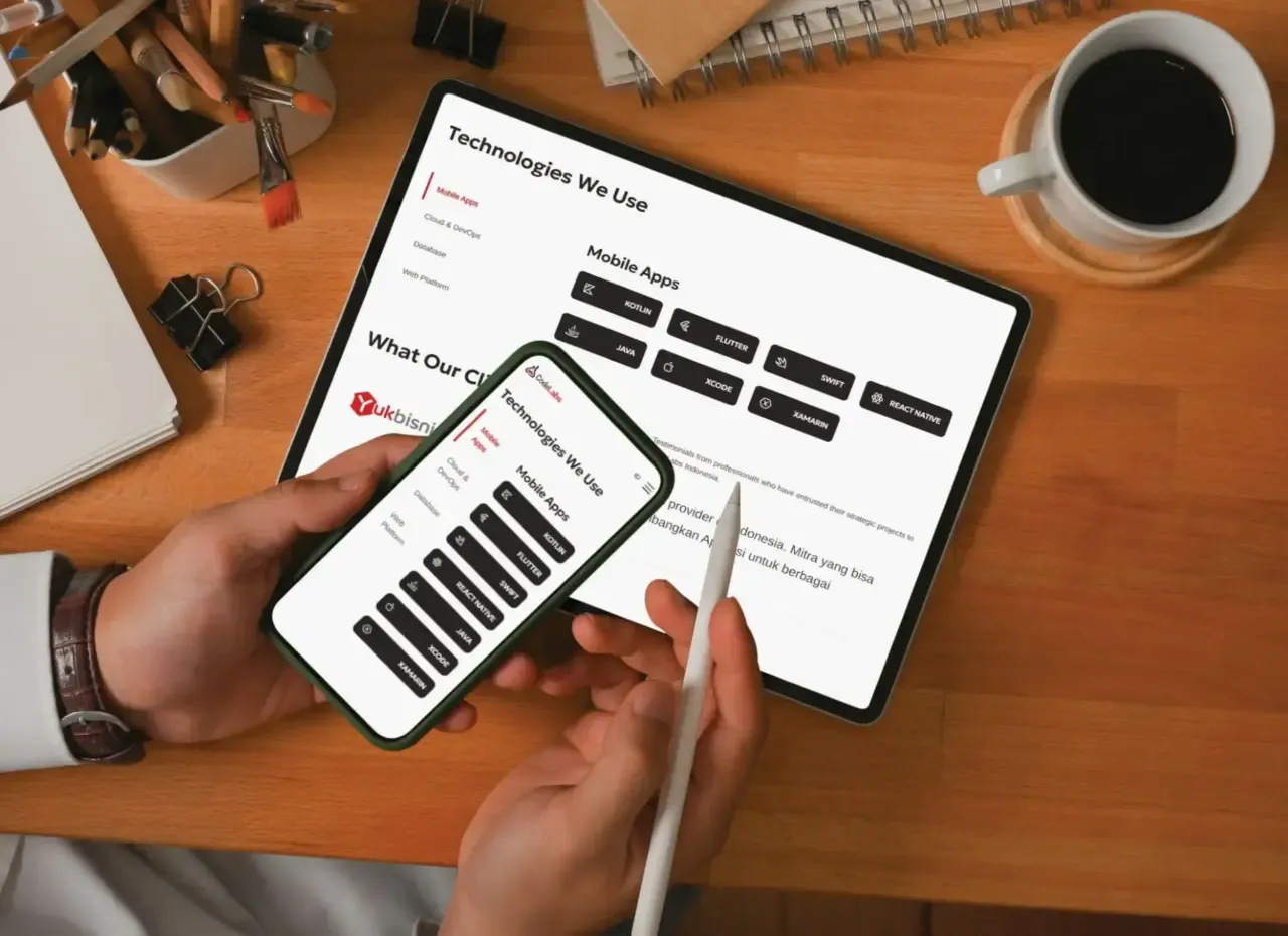 Software House Website Showing Technology Stack