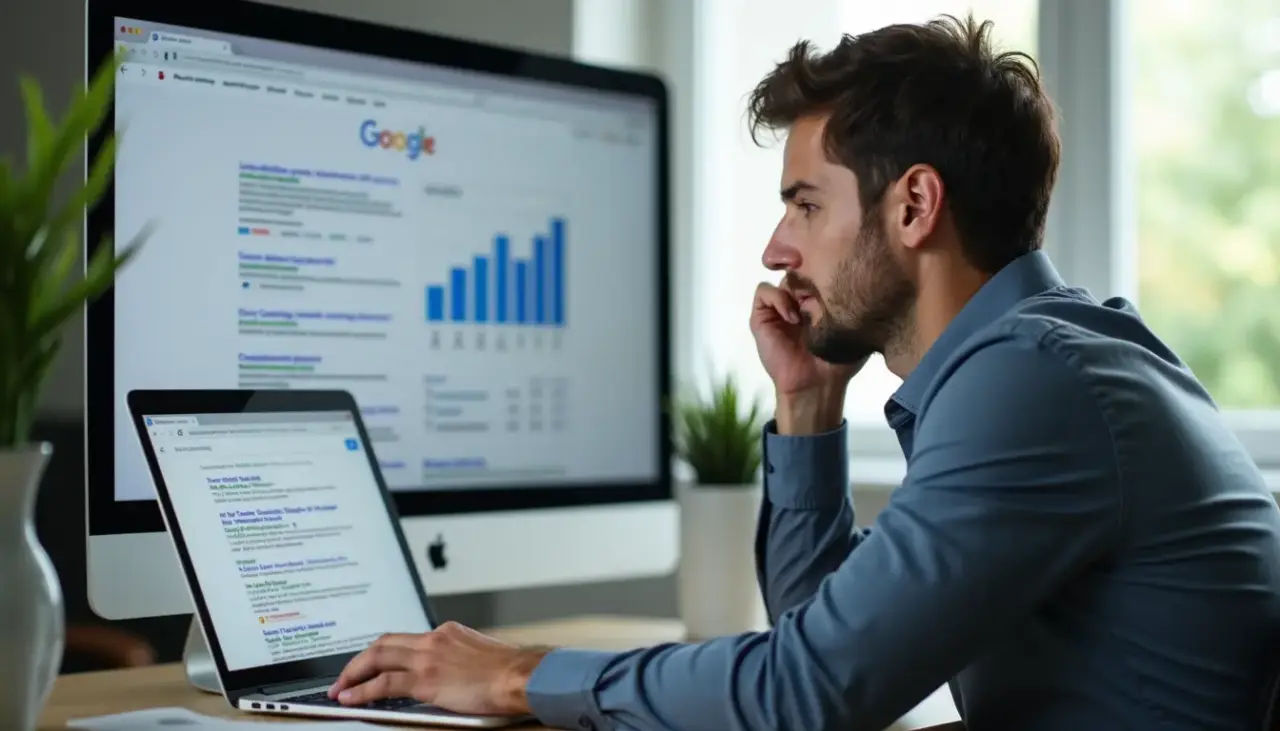 Person looking at google serp results