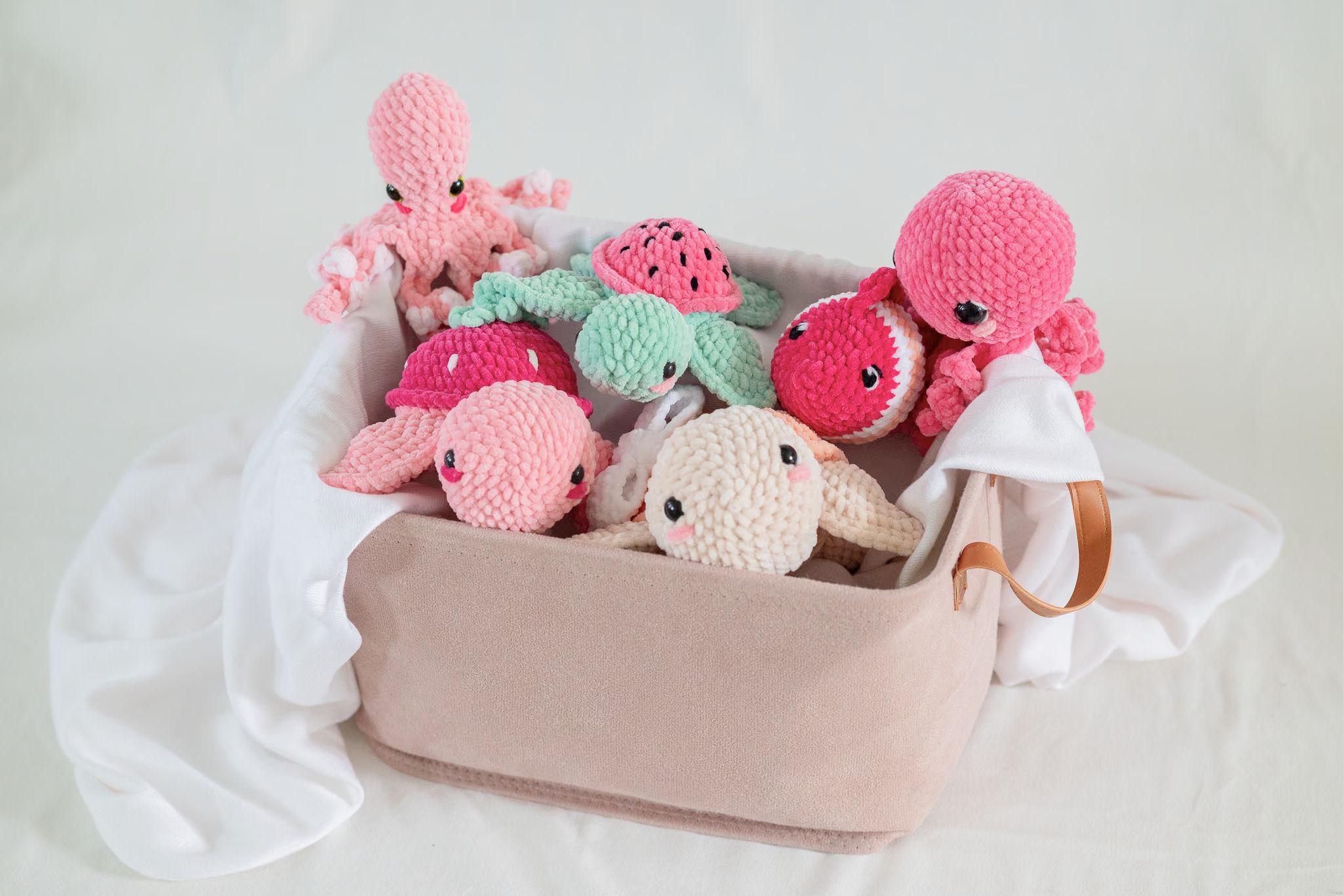 The Sea Creature Box Set — four hand-crocheted ocean friends arranged together