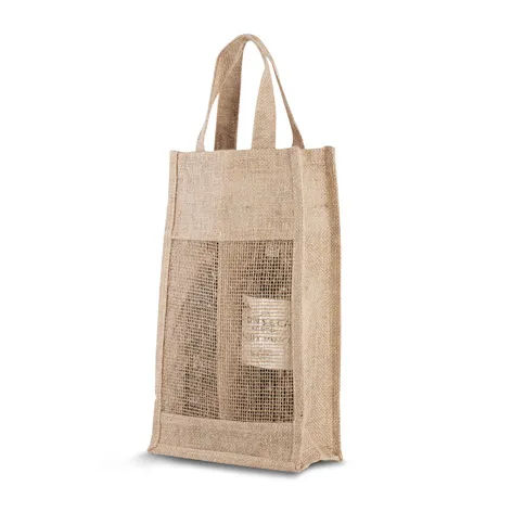 BURLAP ECO-FRIENDLY WINE BAG JUTE MESH