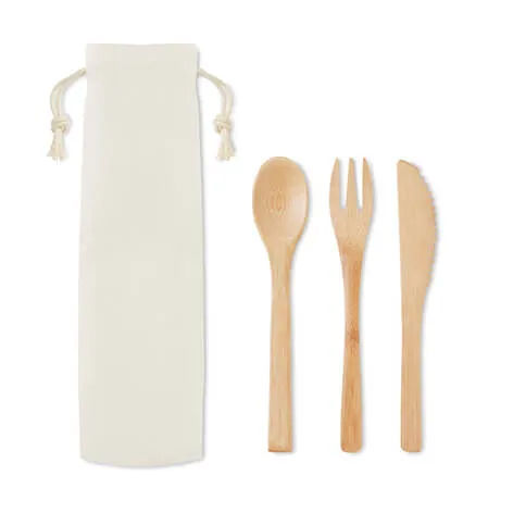 RE-USABLE BAMBOO CUTLERY SET