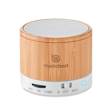 WIRELESS SPEAKER ROUND BAMBOO